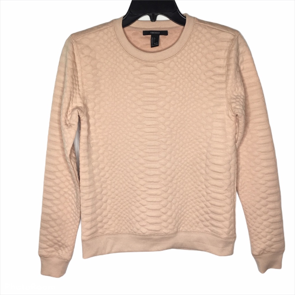 Forever 21 Light Pink Snakeskin Sweater Size S